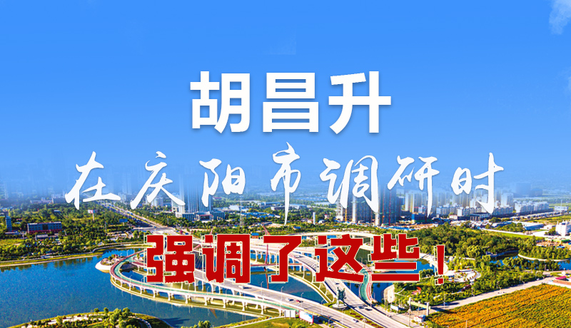 圖解|胡昌升在慶陽市調研時強調了這些!
