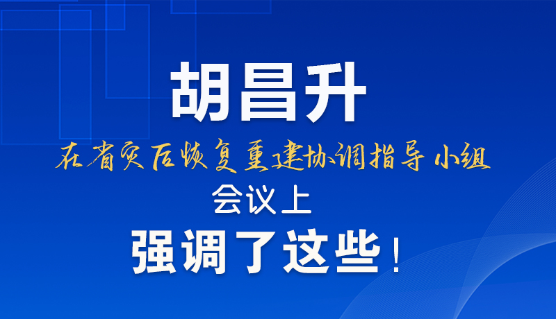 圖解|胡昌升在省災后恢復重建協調指導小組會議上強調了這些！