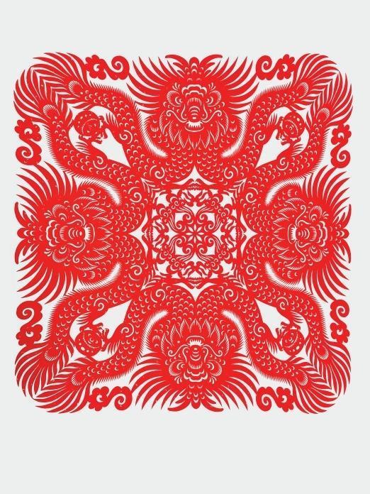 “祥龍獻(xiàn)瑞”剪紙紋樣 惠富君
