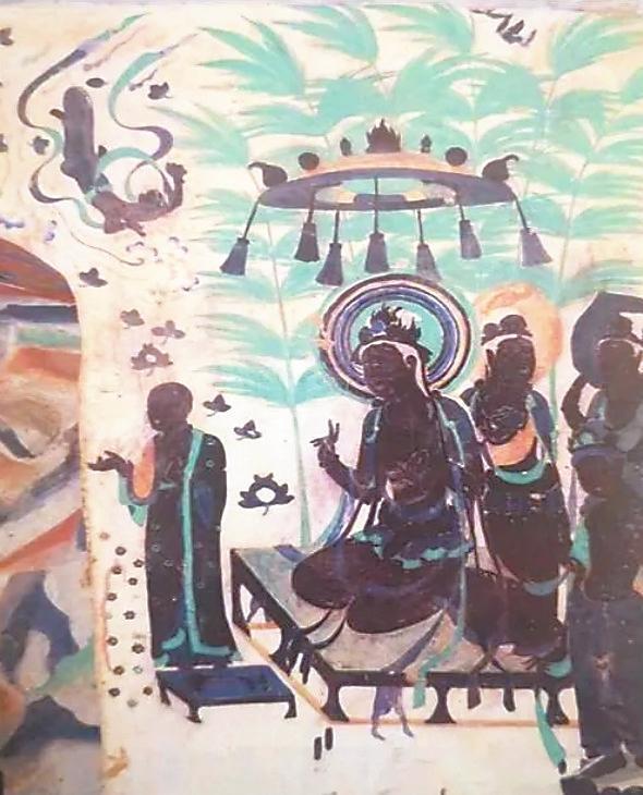 莫高窟第203窟維摩詰經(jīng)變中的竹子 初唐