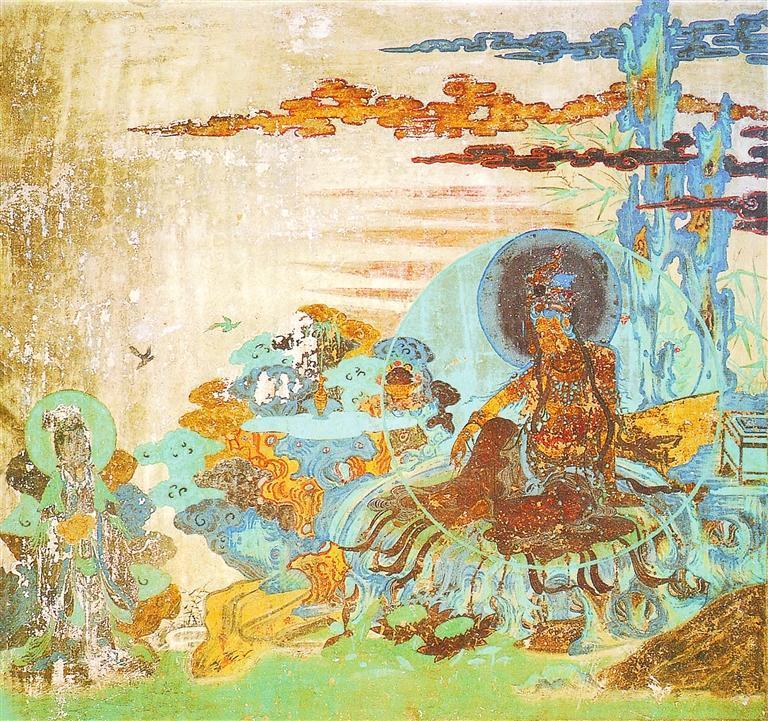 榆林窟第2窟水月觀音圖中的竹子 西夏(本版圖片均為資料圖)