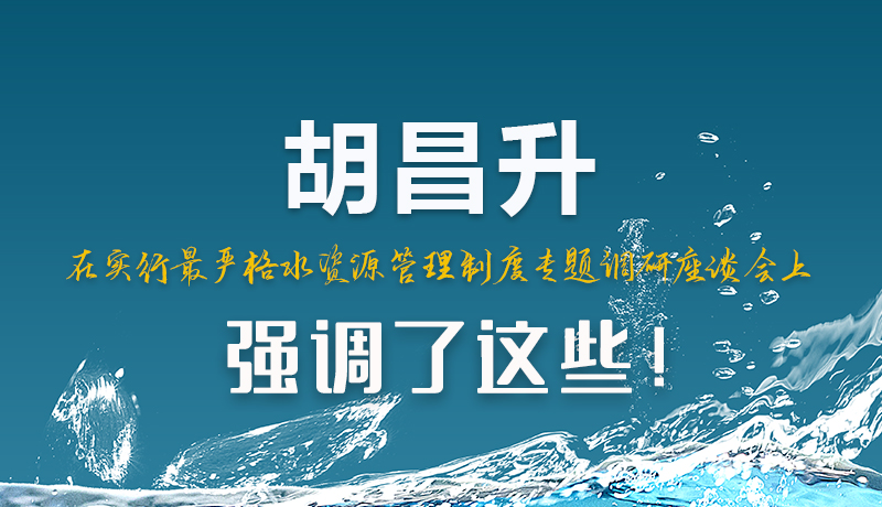 圖解|胡昌升在實行最嚴格水資源管理制度專題調研座談會上強調了這些！