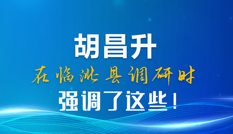 圖解|胡昌升在臨洮縣調(diào)研時強調(diào)了這些！